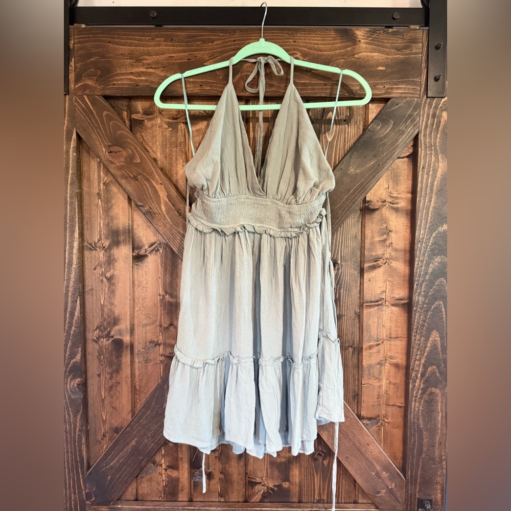 NWOT Boutique Tie-Back Halter Mini Dress